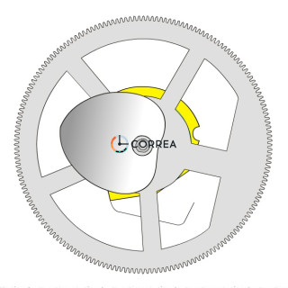 Колесо хронографа №8000 для механизма Eta 7750